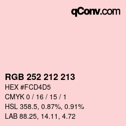 Color code: RGB 252 212 213 | qconv.com