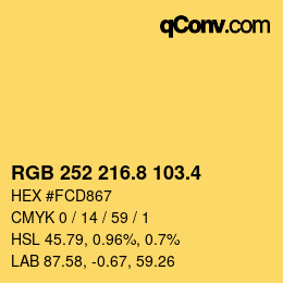 カラーコード: RGB 252 216.8 103.4 | qconv.com
