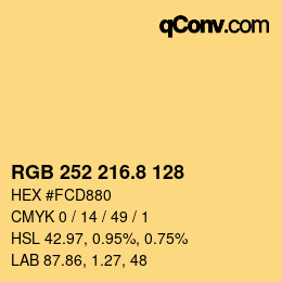カラーコード: RGB 252 216.8 128 | qconv.com