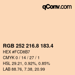 カラーコード: RGB 252 216.8 183.4 | qconv.com