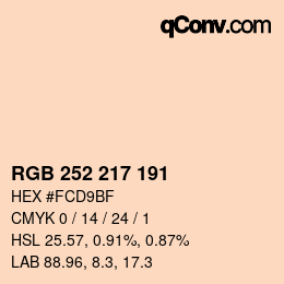カラーコード: RGB 252 217 191 | qconv.com