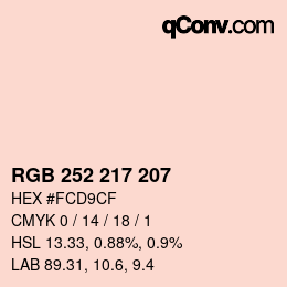 Código de color: RGB 252 217 207 | qconv.com