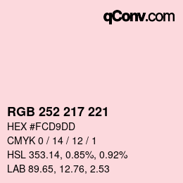 Código de color: RGB 252 217 221 | qconv.com