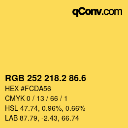 カラーコード: RGB 252 218.2 86.6 | qconv.com