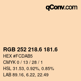 カラーコード: RGB 252 218.6 181.6 | qconv.com