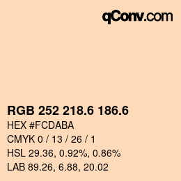 カラーコード: RGB 252 218.6 186.6 | qconv.com