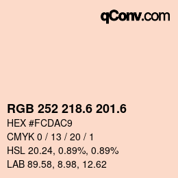 カラーコード: RGB 252 218.6 201.6 | qconv.com