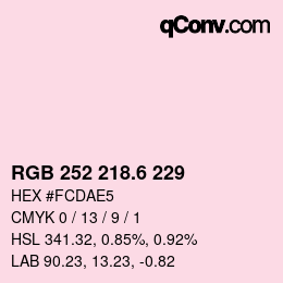 カラーコード: RGB 252 218.6 229 | qconv.com