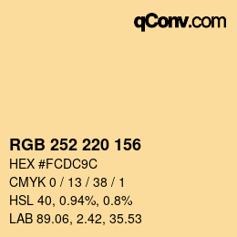 颜色代码: RGB 252 220 156 | qconv.com