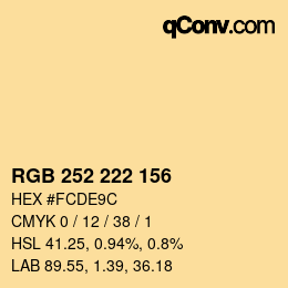 Farbcode: RGB 252 222 156 | qconv.com