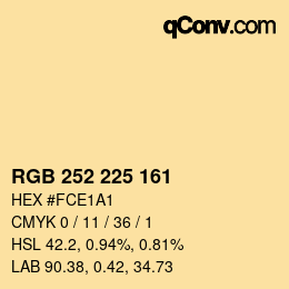 Color code: RGB 252 225 161 | qconv.com
