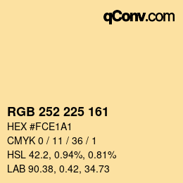 Color code: RGB 252 225 161 | qconv.com