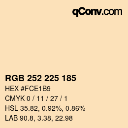 Farbcode: RGB 252 225 185 | qconv.com