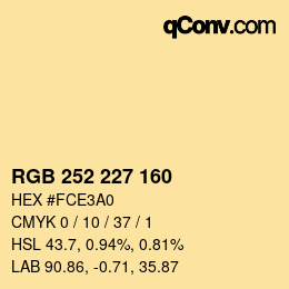 Color code: RGB 252 227 160 | qconv.com