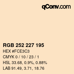 Código de color: RGB 252 227 195 | qconv.com