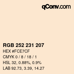 カラーコード: RGB 252 231 207 | qconv.com