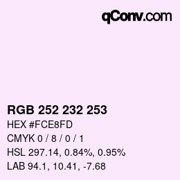 Color code: RGB 252 232 253 | qconv.com
