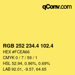 カラーコード: RGB 252 234.4 102.4 | qconv.com