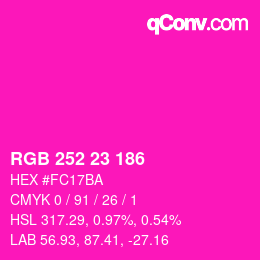 Color code: RGB 252 23 186 | qconv.com