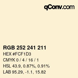 Color code: RGB 252 241 211 | qconv.com