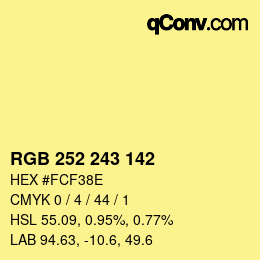 Color code: RGB 252 243 142 | qconv.com
