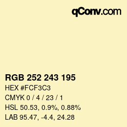 Farbcode: RGB 252 243 195 | qconv.com