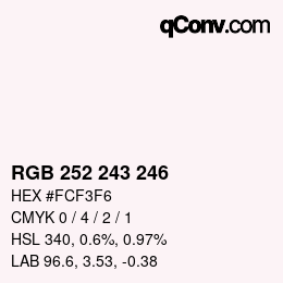 Color code: RGB 252 243 246 | qconv.com