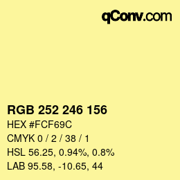 Código de color: RGB 252 246 156 | qconv.com
