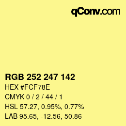 Color code: RGB 252 247 142 | qconv.com