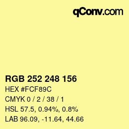 Color code: RGB 252 248 156 | qconv.com