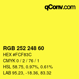 Color code: RGB 252 248 60 | qconv.com