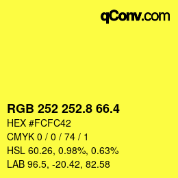 カラーコード: RGB 252 252.8 66.4 | qconv.com