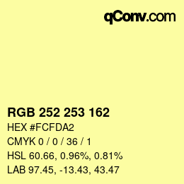 Color code: RGB 252 253 162 | qconv.com