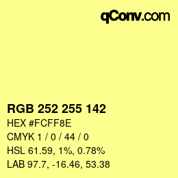 Color code: RGB 252 255 142 | qconv.com