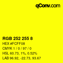 Farbcode: RGB 252 255 8 | qconv.com