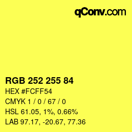 Color code: RGB 252 255 84 | qconv.com