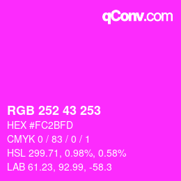 Farbcode: RGB 252 43 253 | qconv.com