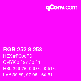 Color code: RGB 252 8 253 | qconv.com