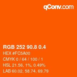 カラーコード: RGB 252 90.8 0.4 | qconv.com