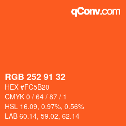 Farbcode: RGB 252 91 32 | qconv.com