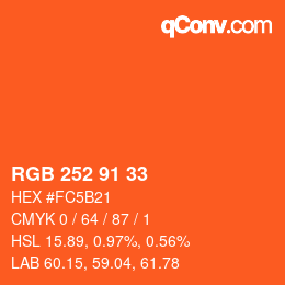 Color code: RGB 252 91 33 | qconv.com