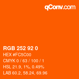 カラーコード: RGB 252 92 0 | qconv.com