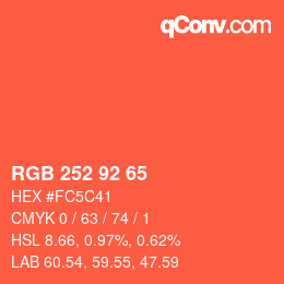 カラーコード: RGB 252 92 65 | qconv.com