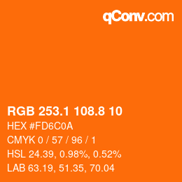 カラーコード: RGB 253.1 108.8 10 | qconv.com