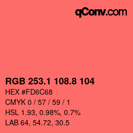 Color code: RGB 253.1 108.8 104 | qconv.com