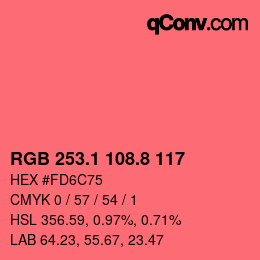 カラーコード: RGB 253.1 108.8 117 | qconv.com