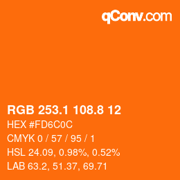 Color code: RGB 253.1 108.8 12 | qconv.com