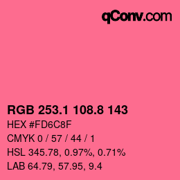 カラーコード: RGB 253.1 108.8 143 | qconv.com