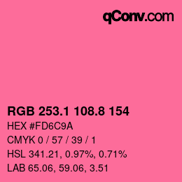 カラーコード: RGB 253.1 108.8 154 | qconv.com