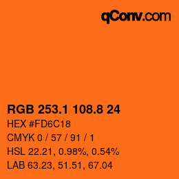 Color code: RGB 253.1 108.8 24 | qconv.com